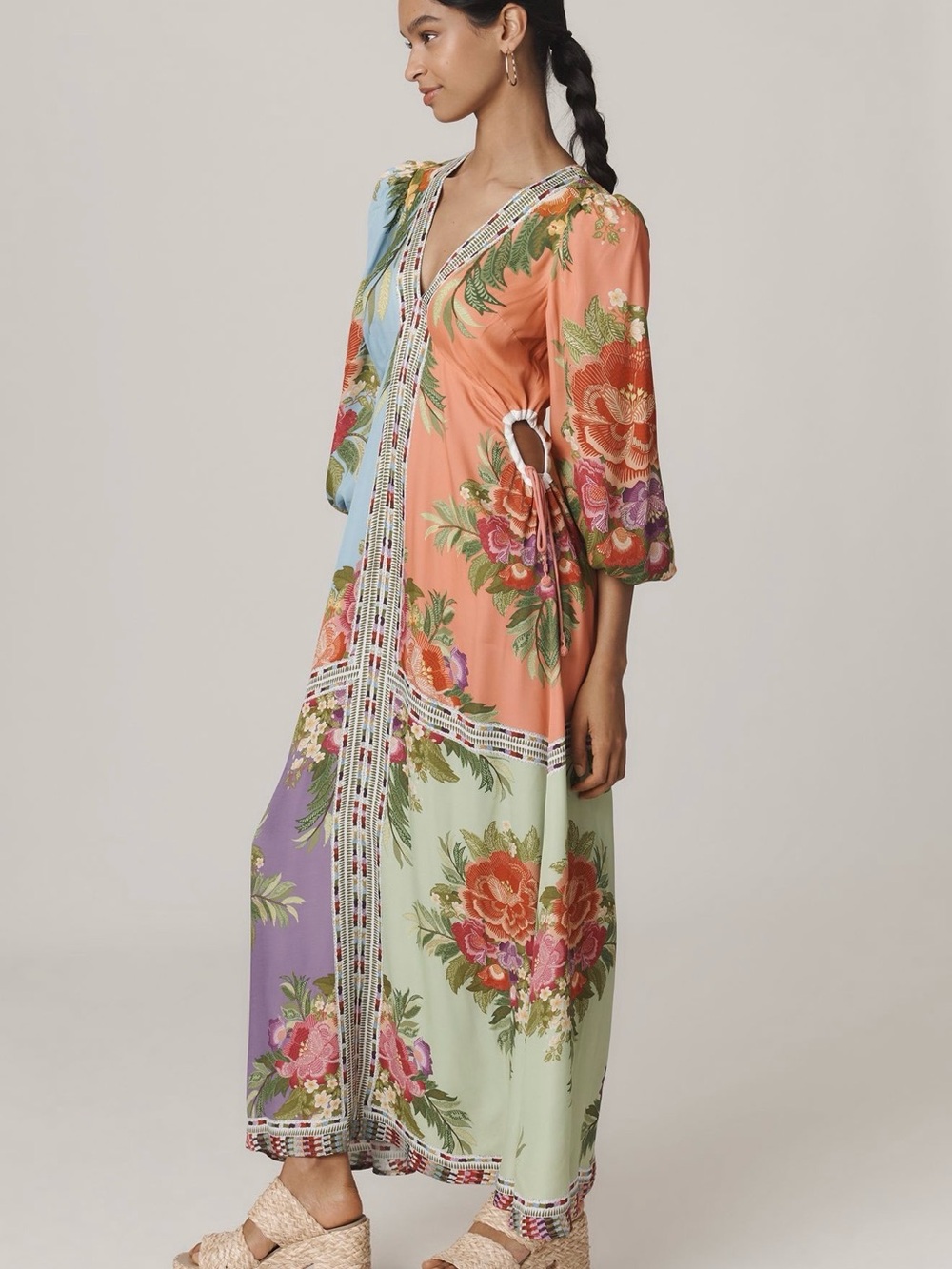 Farm Rio x Anthropologie long-sleeve v-neck maxi dress